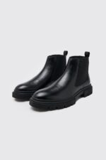 Chelseaboots Med Räfflad Sula, Black