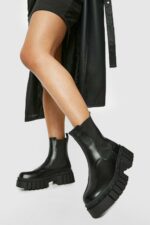 Chelseaboots Med Räfflad Sula, Black