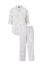 Lauren Ralph Lauren - Pyjamas LRL 3/4 Roll Tab Slv His Shirt Capri PJ - Blå - 34