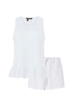 Lauren Ralph Lauren - Pyjamas Lrl Slvless Split NK Eylet Boxer PJ Set - Vit - 34