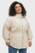 Selected FEMME CURVE - Jacka slfNorba Quilted Teddy Jacket Curvee - Grå - 44