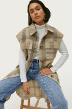 Soaked in Luxury - Väst slCookie Long Waistcoat - Beige - 38
