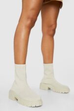 Sockboots Med Chunky Sula, Beige
