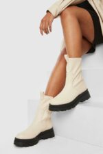 Chelseaboots Med Hög Sula Och Bred Passform, White
