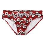 Dolce & Gabbana D; g logo män badkläder nylon strandkläder trosor Röd, Herr