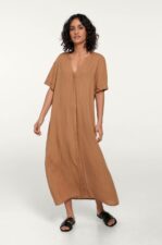 Ellos - Klänning Emma Kaftan - Brun - 46/48
