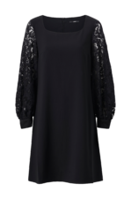 Esprit - Klänning Lace Sleeve - Svart - 38
