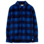 Finger In The Nose Electric Blue Checkers New Dusk Wool Long Sleeve Shirt