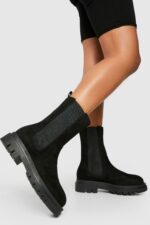 Höga Chelseaboots Med Bred Passform, Black