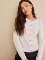 Object Collectors Item - Cloud Dancer - Objharriet L/S Knit Cardigan Noos