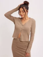 Pieces - Cardigans & Koftor - Fossil - Pcjeneva Ls Cardigan Noos Bc - Tröjor