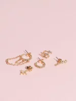 Pieces - Örhängen - Gold Colour - Pcbella Earringspack D2D - Smycken - Earrings