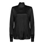 Pinko Babi Blusa Satin Stretch Svart, Dam
