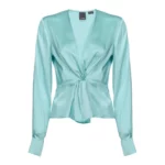 Pinko Baradero Blusa Satin Stretch Blå, Dam