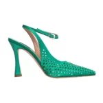 Pinko Basilico Slingback Raso Full STR Grön, Dam