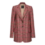 Pinko Biscottini 10 Giacca Flanella Disegno Galles Rosa, Dam
