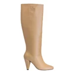 Pinko Capperi Stivale Pelle Vitello Beige, Dam