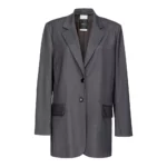 Pinko Eglefino Giacca Diagonale Compact Stretch CON Fodera Stampata Grå, Dam