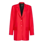 Pinko Eglefino Giacca Diagonale Compact Stretch CON Fodera Twill Röd, Dam