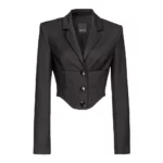 Pinko Escolar Giacca Diagonale Compact Stretch Svart, Dam