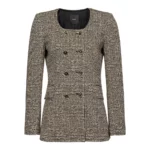 Pinko Eugia 1 Giacca Punto Stoffa Jacquard Beige, Dam