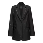 Pinko Gaeta 2 Giacca Lana Stretch CON Borchie Svart, Dam