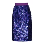 Pinko Gertrudes Gonna Full Paillettes Blå, Dam