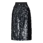 Pinko Gertrudes Gonna Full Paillettes Svart, Dam