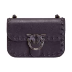 Pinko Love Bell Framed Waves FL Pelle Bottalata Svart, Dam