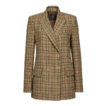 Pinko Maderna 2 Giacca Quadretto Stretch Grön, Dam