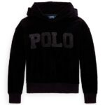 Polo Ralph Lauren Girl Long Sleeved Velour Hoodie Black