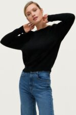 Second Female - Leopoldine Knit O-Neck - Svart - 42
