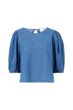 Selected FEMME - Blus slfClarisa Puff Sleeve Top - Blå - 34
