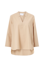 Selected FEMME - Blus slfSanne LS V-neck Top - Brun - 34