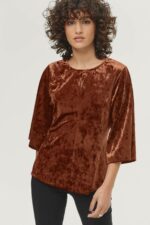 Soaked in Luxury - Topp slEmi Top 1/2 - Brun - 34