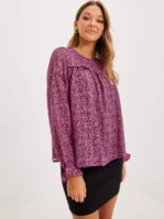 Selected Femme - Blusar - Phlox Pink Aop - Slfquira Ls Top B - Blusar & Skjortor