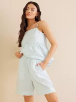 Selected Femme - Linneshorts - Ballad Blue Stripes - Slffreda Hw Shorts W - Shorts