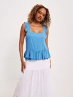 Sisters Point - Blusar - Medium Blue - Gnia-Blouse - Blusar & Skjortor